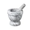 Mortaio In Marmo Bianco Con Pestello Ø12cm Kuchenprofi