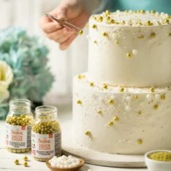 Perle Di Zucchero Bianco Brillante Ø5mm 100gr Decora -Peroni Kitchen Negozio perle di zucchero bianco brillante 100gr 2