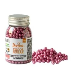 Perle Di Zucchero Rosa Metallizzato Ø5mm 100gr Decora