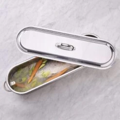 Pesciera C/griglia Di Cottura E Coperchio In Acciaio 47x16cm H11cm Paderno -Peroni Kitchen Negozio pesciera cgriglia di cottura e coperchio in acciaio 47x16cm h11cm paderno 3