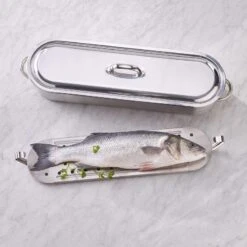Pesciera C/griglia Di Cottura E Coperchio In Acciaio 47x16cm H11cm Paderno -Peroni Kitchen Negozio pesciera cgriglia di cottura e coperchio in acciaio 47x16cm h11cm paderno 5
