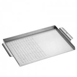 BBQ STYLE Piastra Rettangolare In Acciaio Inox 31x38cm H3,5cm Kuchenprofi