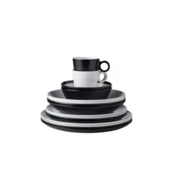Piatto Fondo Flow Ø22cm In Melamina Bianco/nero Mepal 8 Piatto Fondo Flow Ø22cm In Melamina Bianco/nero Mepal -Peroni Kitchen Negozio piatto fondo flow bianco nero melamina 3