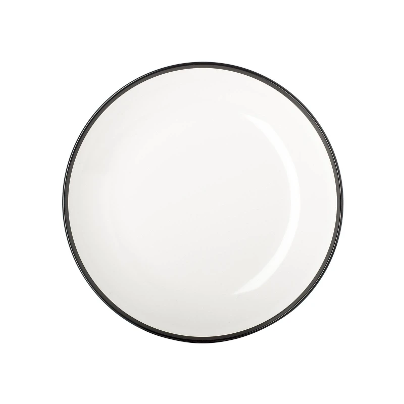 Piatto Fondo Flow Ø22cm In Melamina Bianco/nero Mepal 1 Piatto Fondo Flow Ø22cm In Melamina Bianco/nero Mepal