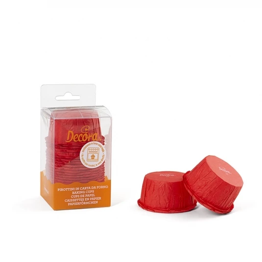 Pirottini Muffin Increspati Rossi In Carta Da Forno Ø5,5cm H3,5cm 25 Pezzi Decora 1 Pirottini Muffin Increspati Rossi In Carta Da Forno Ø5,5cm H3,5cm 25 Pezzi Decora