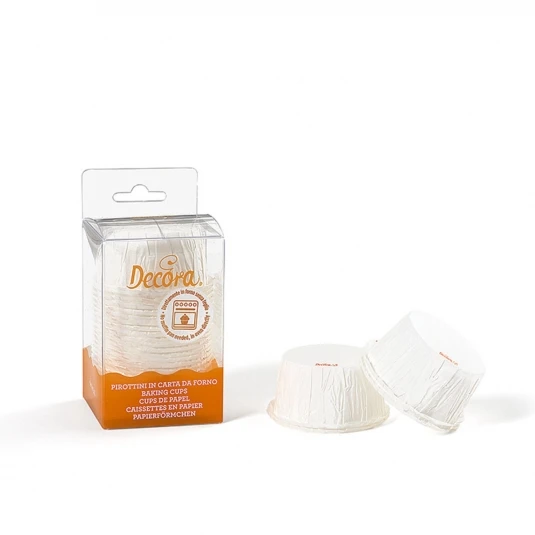 Pirottini Muffin Increspati Bianchi In Carta Da Forno Ø5,5cm H3,5cm 25 Pezzi Decora 1 Pirottini Muffin Increspati Bianchi In Carta Da Forno Ø5,5cm H3,5cm 25 Pezzi Decora
