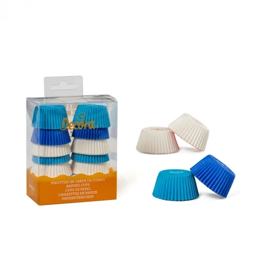 Pirottini Muffin Bianchi, Celesti E Blu In Carta Da Forno Ø3,2cm H2,2cm 200 Pezzi Decora 1 Pirottini Muffin Bianchi, Celesti E Blu In Carta Da Forno Ø3,2cm H2,2cm 200 Pezzi Decora