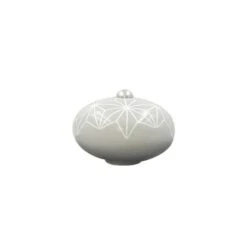 Pomello Per Coperchio In Ceramica Grigio Perla Motivo Geometrico Per Cocotte Cookut