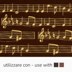 SD215SB Serigrafia Gialla A Motivo Musicale Per Cioccolato - 30 Fogli Pavoni