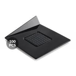 Set 100 Vassoi Monoporzione Quadrati 8,3x8,3cm In Plastica Nera Silikomart