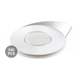 Set 100 Vassoi Monoporzione Rotondi Ø8,6cm In Plastica Bianca Silikomart