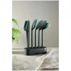 Lekue Set 5 Utensili Da Cucina In Silicone Con Supporto E Poggiamestolo Incluso Lékué -Peroni Kitchen Negozio set 5 utensili da cucina in silicone appoggiamestolo con supporto incluso grigio verde 2