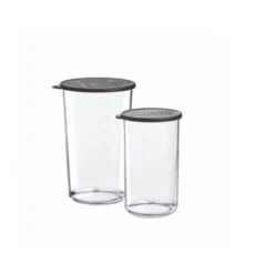 Bicchieri Graduati In Vetro Con Coperchio - Set 2 Pz 400ml/600ml BX 790.109 Bamix