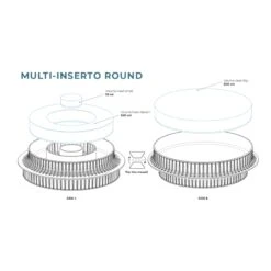 MULTI-INSERTO ROUND Stampo In Silicone Ø17,5/15/9,2cm H2,5cm Silikomart -Peroni Kitchen Negozio silikomart multi inserto round stampo in silicone 5