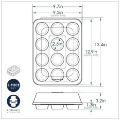 Stampo NATURALS MUFFIN 12 Impronte Ø6,3cm + Coperchio NW45593 Nordic Ware -Peroni Kitchen Negozio stampo 12 cup muffin pan c copertura 5