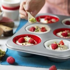 JUMBO MUFFIN Stampo In Acciaio Antiaderente 6 Impronte Ø9cm H4,5cm Decora -Peroni Kitchen Negozio stampo 6 jumbo muffin 9 cm 34 x 22 x 45 h cm 2