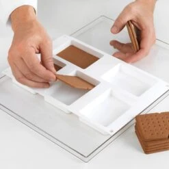 BISC04 DOUBLE Stampo Gelato In Silicone 5 Impronte 6,8x9,9cm H2cm - 2 Pz + Vassoio Silikomart -Peroni Kitchen Negozio stampo bisc04 double biscotto gelato 2