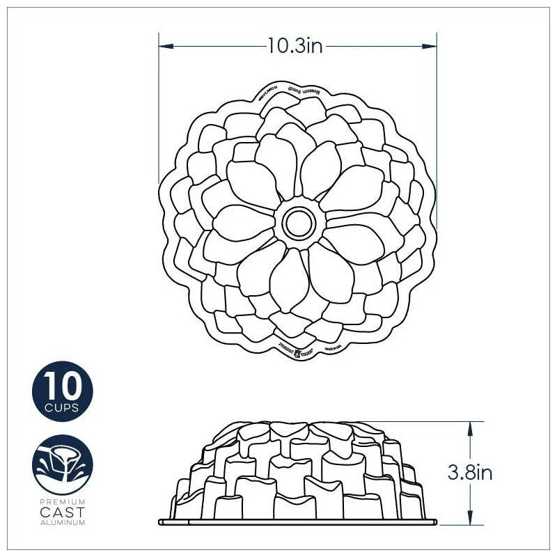 Stampo BLOSSOM BUNDT PAN Ø26,1cm H9,6cm NW87537 Nordic Ware 7 Stampo BLOSSOM BUNDT PAN Ø26,1cm H9,6cm NW87537 Nordic Ware - immagine 7