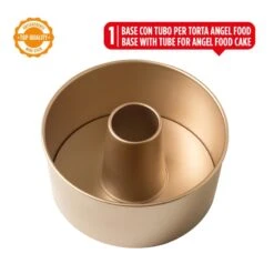 CHIFFON CAKE Stampo Rotondo Antiaderente Ø20,5cm H10cm Gold Line Decora -Peroni Kitchen Negozio stampo chiffon cake gold line decora 3