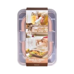 CUOCI & TRASPORTA Stampo Antiaderente 37x24,5H2,5cm Gold Line Decora -Peroni Kitchen Negozio stampo cuoci e trasporta in metallo antiaderente coperchio cm h25cm gold line decora 3