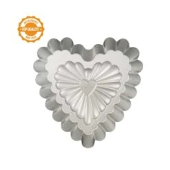 CUORE DECORATO Stampo In Acciaio Antiaderente Ø24cm H5cm Decora -Peroni Kitchen Negozio stampo cuore decorato 24cm h5cm in acciaio antiaderente decora 2