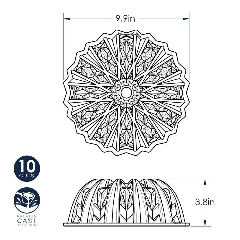 Stampo CUT CRYSTAL BUNDT PAN Ø25cm H9,6cm NW92877 Nordic Ware 5 Stampo CUT CRYSTAL BUNDT PAN Ø25cm H9,6cm NW92877 Nordic Ware - immagine 5