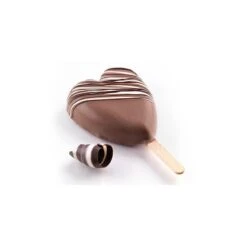 GEL03m MINI HEART Stampo Gelato In Silicone 3 Impronte 6,7x5,5cm H1,8cm + 50 Stecche Silikomart