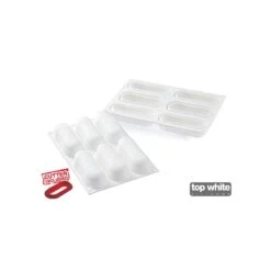 ECLAIR 140 Stampo In Silicone 6 Impronte 12,9x4cm H3,5cm + Cutter Silikomart -Peroni Kitchen Negozio stampo eclair 140 silikomart 2