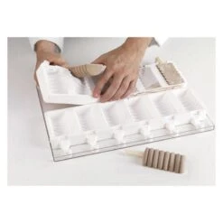 GEL04 TANGO Stampo Gelato In Silicone 6 Impronte 9,2x4,5cm H2,75cm - 2 Pz + 50 Stecchi + Vassoio Silikomart -Peroni Kitchen Negozio stampo gelato gel04 tango silikomart 3