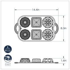 Stampo GEO BUNDTLETTE 36,5x21cm H4cm 6 Impronte NW91277 Nordic Ware -Peroni Kitchen Negozio stampo geo bundtlette nordic ware 4