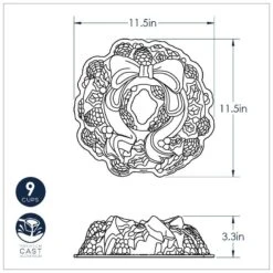 Stampo HOLIDAY WREATH PAN Ø29,2cm H8,3cm NW85348 Nordic Ware -Peroni Kitchen Negozio stampo holiday wreath pan 5