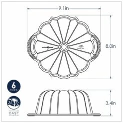 Stampo MINI ANNIVERSARY BUNDT PAN Ø20,8cm H8,8cm NW51277 Nordic Ware -Peroni Kitchen Negozio stampo mini anniversary bundt pan o208cm h88cm nw51277 nordic ware 6