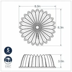 Stampo MINI BRILLIANCE BUNDT PAN Ø21cm H7,6cm NW93277 Nordic Ware -Peroni Kitchen Negozio stampo mini brilliance bundt pan nw93277 5 cups nordic ware 5