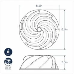 Stampo MINI HERITAGE BUNDT PAN Ø21,8cm H8,3cm NW90077 Nordic Ware -Peroni Kitchen Negozio stampo mini heritage bundt gold 7