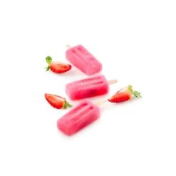 GEL10m MINI VINTAGE Stampo Gelato In Silicone 4 Impronte 3,7x7cm H1,8cm + 50 Stecchi Silikomart