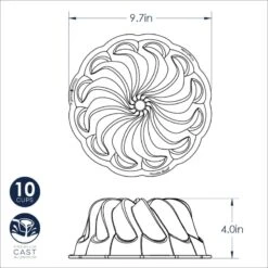 Stampo PIROUETTE BUNDT PAN 24,63cm H10,16cm 2,4 Litri NW96377 Nordic Ware -Peroni Kitchen Negozio stampo pirouette bundt pan 2463cm h1016cm 24 litri nw96377 nordic ware 4