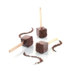 MINI KUBE01 Stampo Gelato In Silicone 15 Impronte 2x2cm H2cm - 2 Pz + 50 Stecche E Vassoio Silikomart