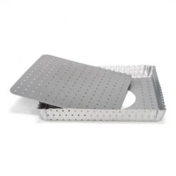 Stampo Quadrato Microforato 21x21cm H2,5cm Bordo Ondulato E Fondo Mobile Silver Top Patisse