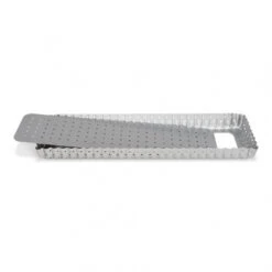 Stampo Rettangolare Microforato 35x11cm H2,5cm Bordo Ondulato E Fondo Mobile Silver Top Patisse
