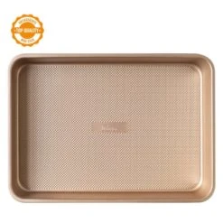 Stampo Rettangolare Antiaderente 34,7x24,5cm H5,5cm Gold Line Decora -Peroni Kitchen Negozio stampo rettangolare 347x245cm h55cm in metallo antiaderente gold line decora 2