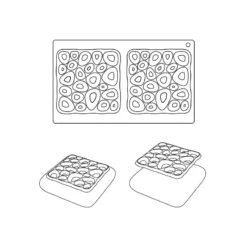 TOP02 SPONGE Stampo In Silicone 2 Impronte 13,5x13,5cm H1cm Pavoni -Peroni Kitchen Negozio stampo top sponge 3