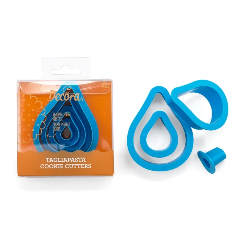 Tagliabiscotti GOCCIA In Plastica - Set 4 Pz Decora