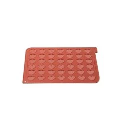 MAC03 MACARON CUORI 40x30 Tappetino In Silicone 42 Impronte Ø3,5cm Silikomart