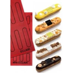ECL48 Tappetino In Silicone Microforato Antiaderente 48 Mini éclair 6x1,8cm Pavoni -Peroni Kitchen Negozio tappetino microforato mini eclair 48 sagome 3