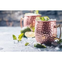 Tazza Martellata Per Moscow Mule 550ml In Acciaio Inox Color Rame Paderno -Peroni Kitchen Negozio tazza moscow mule martellata 550 ml 2