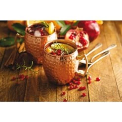 Tazza Martellata Per Moscow Mule 550ml In Acciaio Inox Color Rame Paderno -Peroni Kitchen Negozio tazza moscow mule martellata 550 ml 3