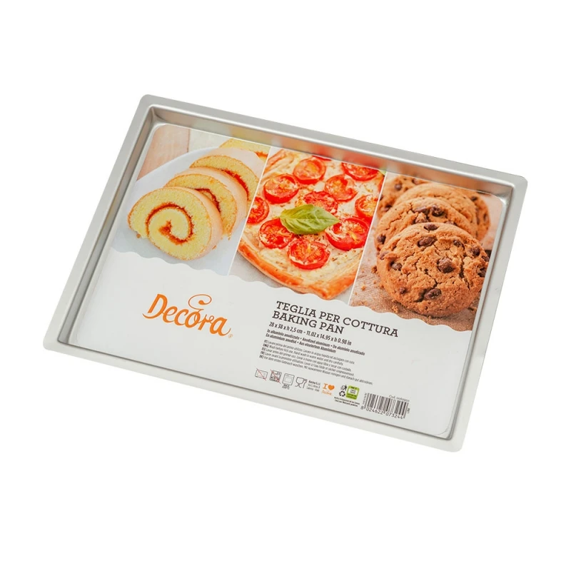 Teglia Rettangolare In Alluminio Anodizzato 28x38cm H2,5cm Decora 1 Teglia Rettangolare In Alluminio Anodizzato 28x38cm H2,5cm Decora