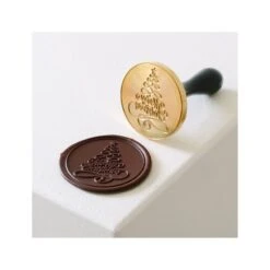MERRY CHRISTMAS 20FH35L Timbro Per Cioccolato Ø6cm In Ottone Martellato