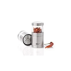 VOYAGE Macina Peperoncino Mini Trasparente H7,5cm Acciaio E Acrilico AdHoc -Peroni Kitchen Negozio tritapeperonc spezie voyage inox 3