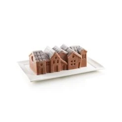 KIT WINTER VILLAGE Stampo In Silicone Tronchetto 24x10cm H8,2cm + Supporto Silikomart